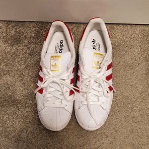 Adidas white and red classic shoes